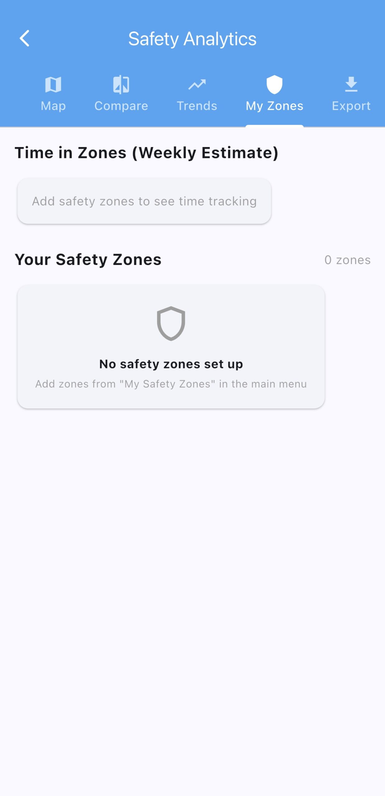 Safety Analytics screen 4